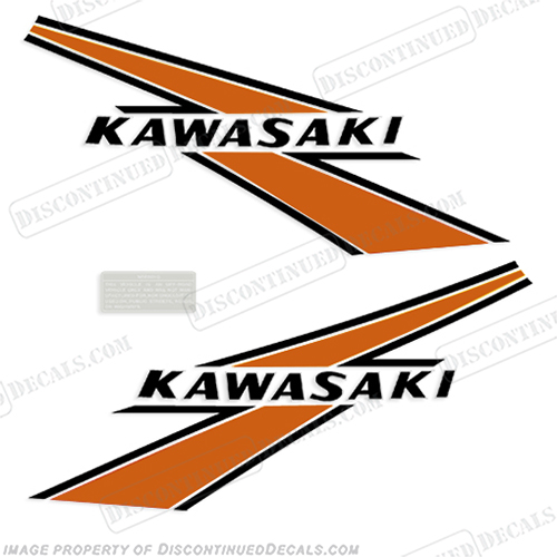 Kawasaki KD175 Fuel Tank Decals - 1976 kd 175, 175, kd-175, INCR10Aug2021