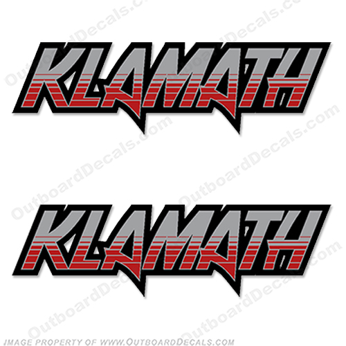 Klamath Boat Logo Decals - Black/Red (Set of 2) INCR10Aug2021