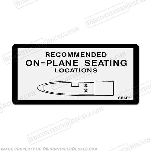 Recommended On Plane Seating Locations Decal - 1 Seat INCR10Aug2021