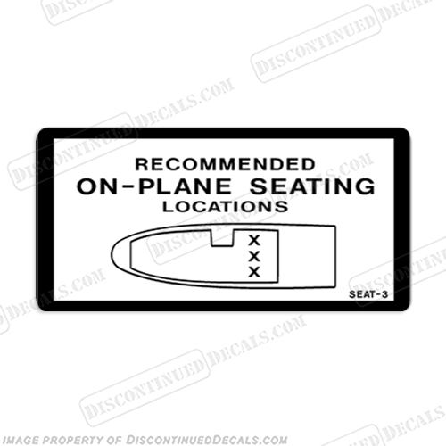 Recommended On Plane Seating Locations Decal - 3 Seat INCR10Aug2021