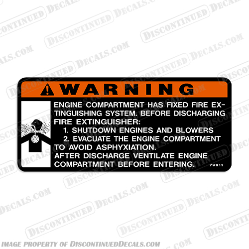 Warning Engine Compartment Decal  warning, caution, decal, sticker, single, ensure, boat, legal, 1705641, safety, close, hatch, while, boat, is, underway, fire, exstinguish, engine, compartment