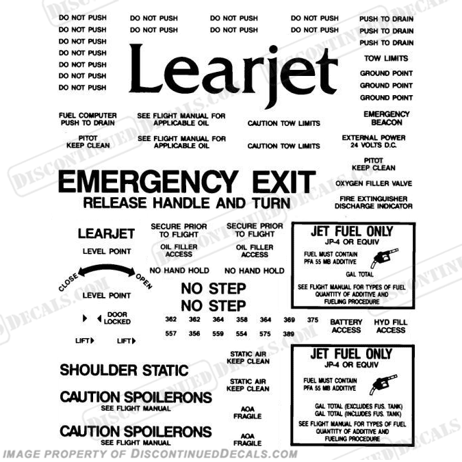 Learjet 20 Series Exterior Decal Kit - Black INCR10Aug2021