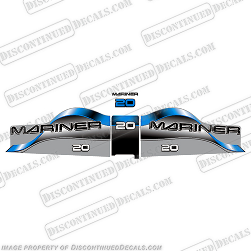 Mariner 20 Decal Kit - Blue mariner, 20, decal,  decals, set, sticker, stickers, kit, outboard, motor, engine, blue.