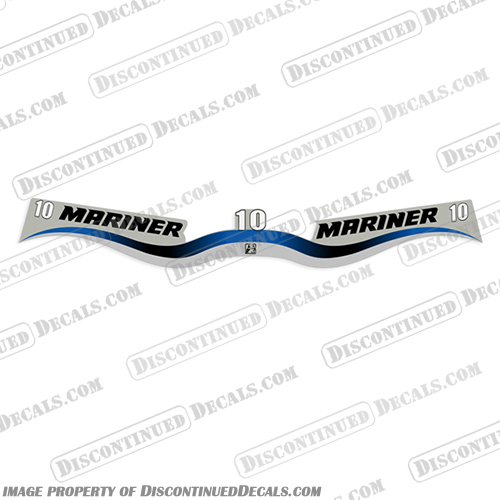 Mariner 10hp Decal Kit - Wrap Around (Blue) Mariner, 10, 10hp, hp, horse, power, horsepower, Decal, Decals, Kit, Wrap, Around, Blue,