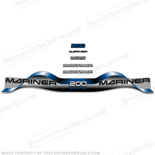 Mariner 200hp 2.5 Decal Kit - Blue INCR10Aug2021