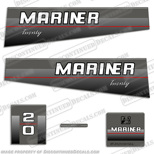 Mariner 20hp Decal Kit - 1990  mariner, decals, 20 ,hp, 1990, Outboard, motor, engine, decal, stickers, sticker, kit, set,