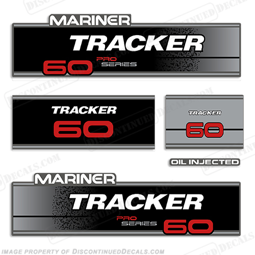 Mariner Tracker 60hp Pro Series Engine Decal Kit INCR10Aug2021