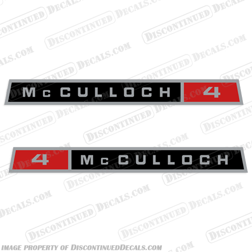 McCulloch 4hp Boat Decals mcculloch, boat, decals, 4hp, 4, hp, vintage, outbaord, engine, motor, stickers, kit, set, of, 2, two, 