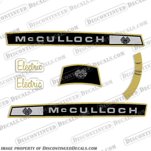 McCulloch 7.5 hp Outboard Motor Decals 1960s era mcculloch, boat, decals, 7.5hp, 7.5, hp, vintage, outbaord, engine, motor, stickers, kit, set, of, 2, two, 1960, 60, 60s, 60s