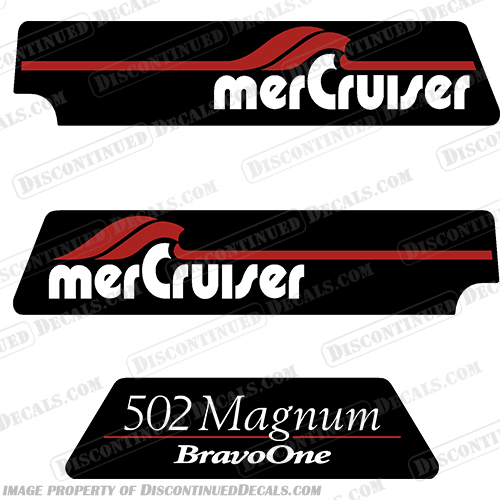 Mercruiser 502 Magnum Bravo One Flame Arrestor Decal Kit mercruiser, mer, cruiser, 502, magnum, bravo, one, BravoOne, flame, arrestor, decal, kit, stickers, decals, 