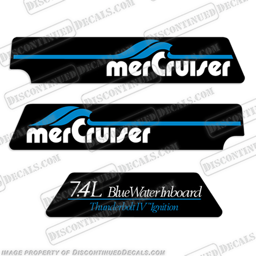 Mercury Mercruiser 7.4 Litre Blue Water Inboard Engine Flame Arrestor Decal Kit  mercruiser, mer, cruiser, 7.4, 7.4l, 7l, 7, flame, arrestor, bravo, alpha, one, thunderbolt, ignition, power, steering mpi, engine, valve, 454, flame, arrestor, mercury, decal, sticker, lx, v8, INCR10Aug2021