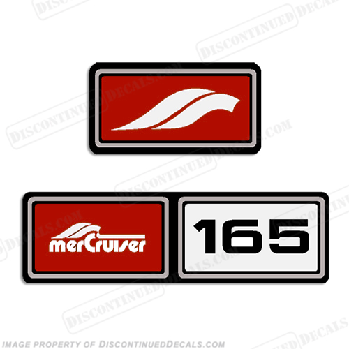 Mercruiser 1982-1989 165hp Valve Cover Decals  - Red INCR10Aug2021