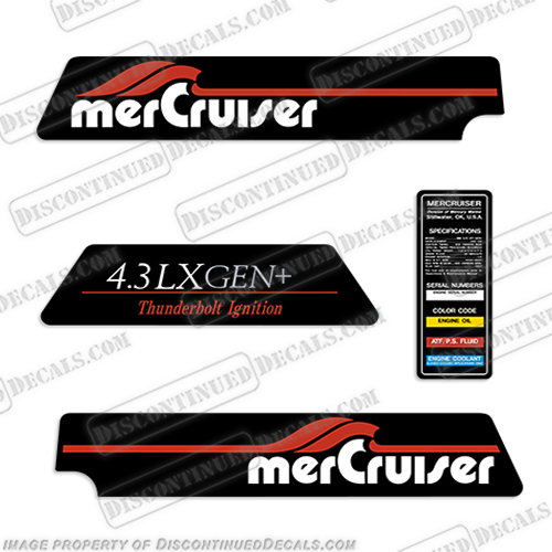 Mercruiser 4.3 Litre LX GEN+ Flame Arrestor Decal Kit mercruiser, mer, cruiser, 4.3, 4.3l, 4.3l, 4.3, flame, arrestor, bravo, alpha, one, thunderbolt, ignition, power, steering mpi, engine, valve, 454, flame, arrestor, mercury, decal, sticker, lx, v8, INCR10Aug2021