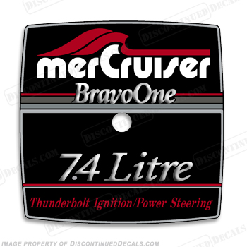 Mercruiser 7.4 Litre Bravo One Flame Arrestor Decal INCR10Aug2021