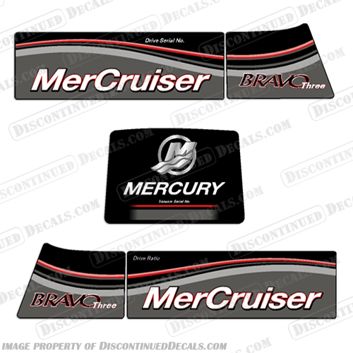 Mercruiser Bravo Three Decals - New Model  mercruiser, bravo, three, 3, decal, decals, new, model, 2019, outdrive, 