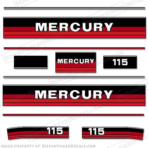 Mercury 115hp 1984 - 1985 (Red Tones) 84, 85, 115, INCR10Aug2021