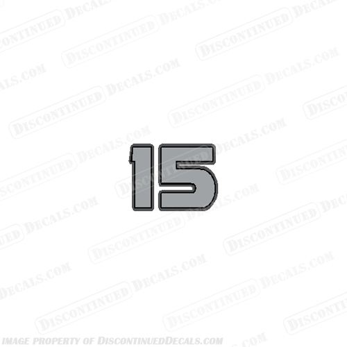 Mercury 15hp Single Decal-  2015 2016 2017 2018 2019 2020 2021 2022 2023 2024  mercury, 15hp, 15 hp, 15, single, number, decal, 2015+, 2016, 2017, 2018, 2019, 2020, 2021, 2022, 2023, 2024, outboard, engine, motor, sticker, 