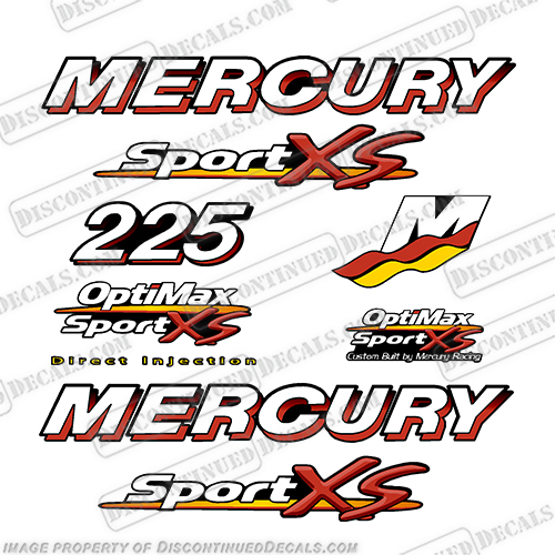 Mercury 200hp Optimax Saltwater Outboard Decals – Blue Sticker Set
