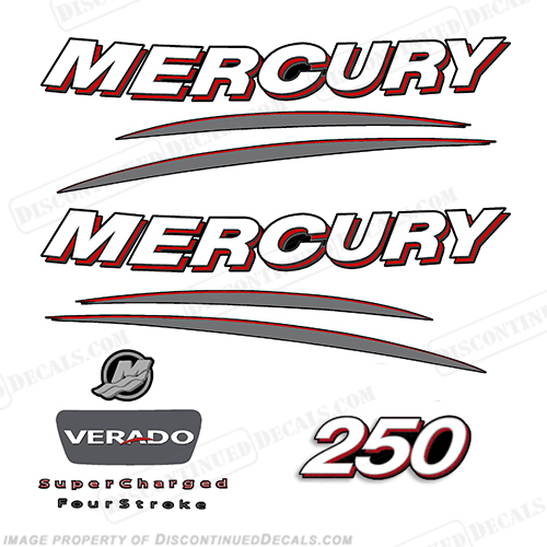 Mercury 250hp Verado Decal Kit - Curved INCR10Aug2021
