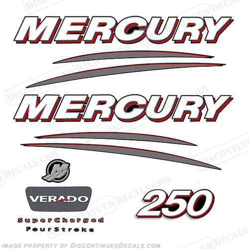 Mercury 250hp Verado Decal Kit - Straight INCR10Aug2021