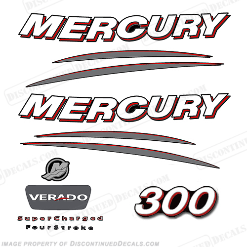 Mercury 300hp Verado Decal Kit - Curved INCR10Aug2021
