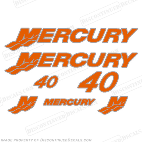 Mercury 40hp Decals Custom 2-Color - Any Color! INCR10Aug2021
