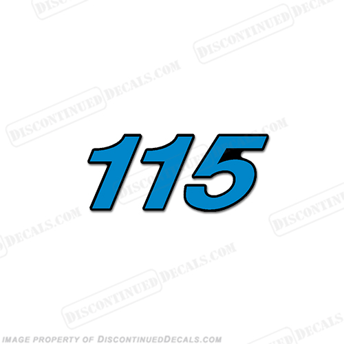 Mercury Single "115" Decal - Blue INCR10Aug2021