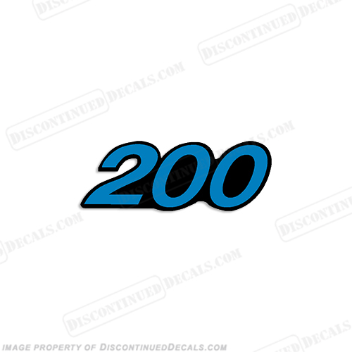 Mercury Single "200" Decal - Blue INCR10Aug2021