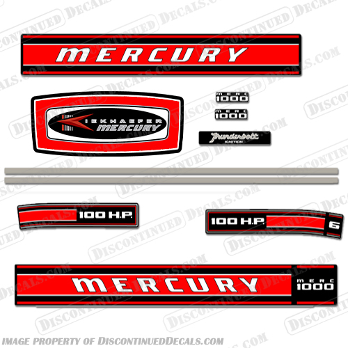 Mercury 1969 100HP Decal Kit INCR10Aug2021