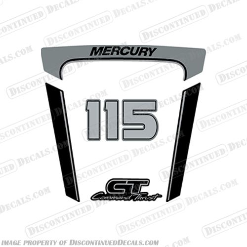 Mercury 115hp FourStroke Rear Decals - 2011+ - 2011 2012 2013 2014 2015 2016 2107 2018  mercury, 115, 115 hp, 115p, four, stroke, 2011, 2012, 2013, 2014, 2015, 2016, 2107, 2018, racing, efi, salt, water, saltwater, custom, outboard, engine, motor, decal, sticker, kit, set, INCR10Aug2021