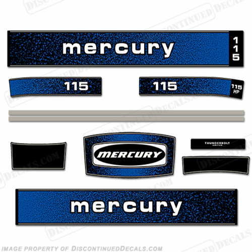 Mercury 1979 115HP Outboard Engine Decals INCR10Aug2021