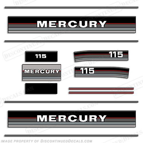 Mercury 1986-1988 115hp Outboard Decals INCR10Aug2021
