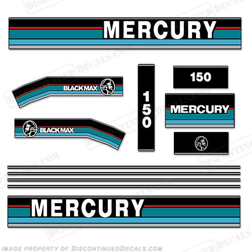 Mercury 1995 150HP Outboard Engine Decals INCR10Aug2021