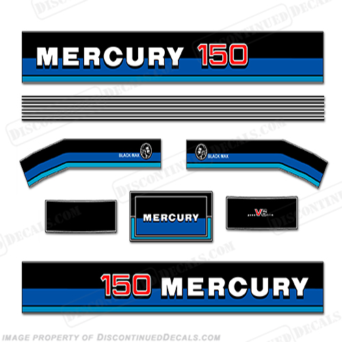 Mercury 1983 150HP Outboard Engine Decals INCR10Aug2021