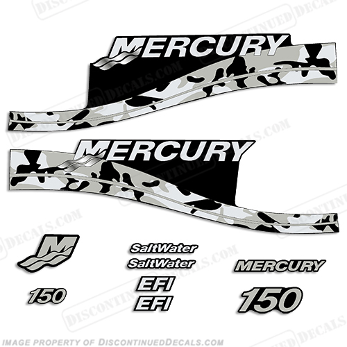 Mercury 150hp Decals - Grey Camo INCR10Aug2021