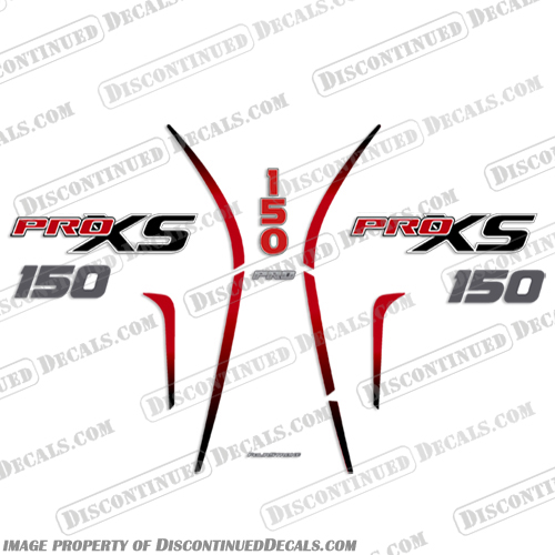 Mercury 150 PROXS New 2018 and up - Partial Kit mercury, 150, proxs, pro, xs, new, 2018, 2019, 2020, 2021, 2022, red, black, outboard, decals, stickers, engine, boat, Partial,