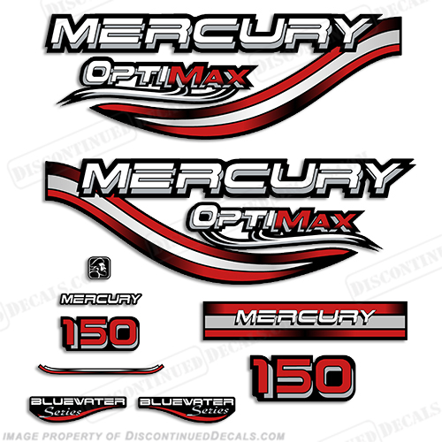 Mercury 150hp Optimax Decals - 1999 (Red) INCR10Aug2021