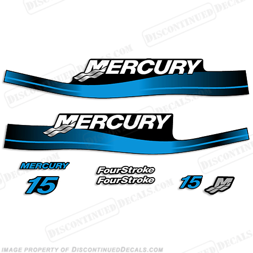 Mercury 15hp 4-Stroke Decal Kit 1999-2006 (Blue) INCR10Aug2021