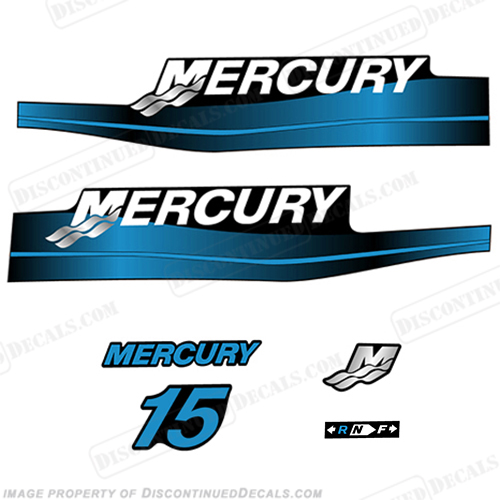 Mercury 15hp 2-Stroke Decal Kit 1999-2006 (Blue) INCR10Aug2021