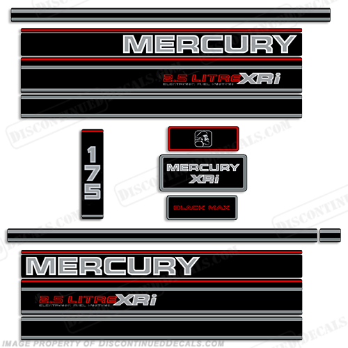 Mercury 175hp BlackMax Decal Kit - 1995 INCR10Aug2021