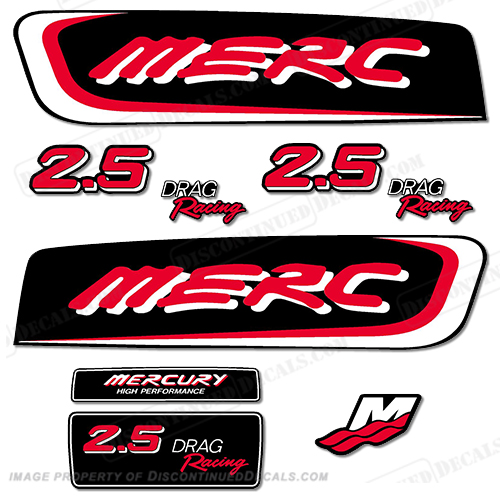 Mercury 2.5 Liter EFI Racing Decal Kit - Custom Red INCR10Aug2021