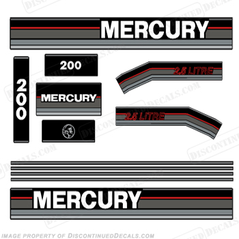 Mercury 1993 200HP Outboard Decals INCR10Aug2021