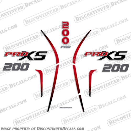 Mercury 200 PROXS New 2018 and up - Partial Kit mercury, 250, proxs, pro, xs, new, 2018, 2019, 2020, 2021, 2022, red, black, outboard, decals, stickers, engine, boat, 200, 200hp, 250hp, 225, 225hp, Partial,