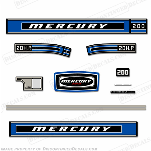 Mercury 1974 20hp Outboard Engine Decals INCR10Aug2021