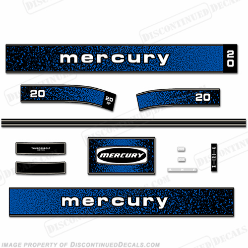Mercury 1979 20HP Outboard Engine Decals INCR10Aug2021