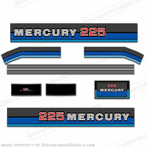 Mercury 1980 225HP Outboard Engine Decals INCR10Aug2021