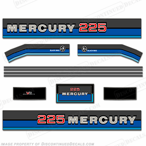 Mercury 1981 225HP Outboard Engine Decals INCR10Aug2021