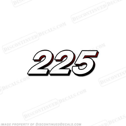 Mercury 225 Decal (2005 Style) - White/Red INCR10Aug2021