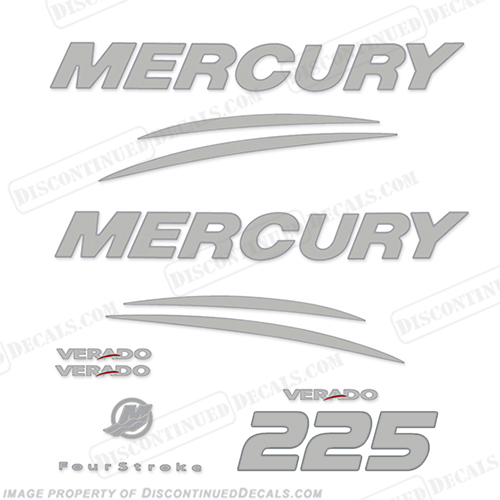 Mercury Verado 225hp Decal Kit - Chrome/Silver INCR10Aug2021