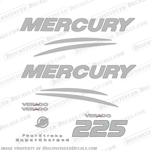 Mercury Verado 225hp Decal Kit - Chrome/Silver INCR10Aug2021